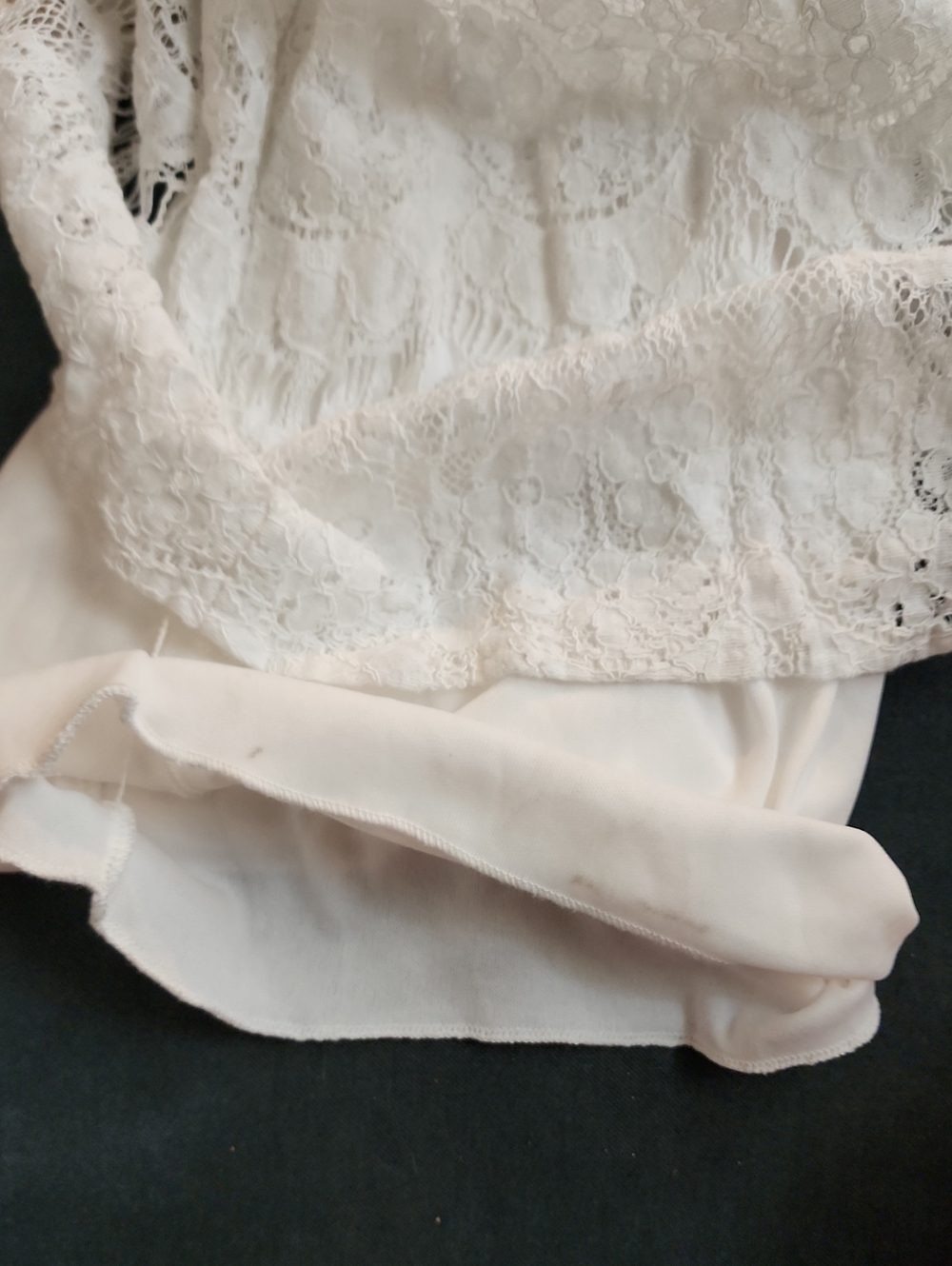 DB soft White Lace V-Neck Sleeveless Wide Leg Jumpsuit. Size 8. - Picture 9 of 11